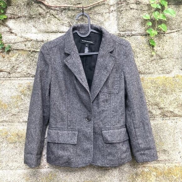 Club Monaco Wool Blazer Front Flap Pocket Grey 0 - Picture 7 of 7